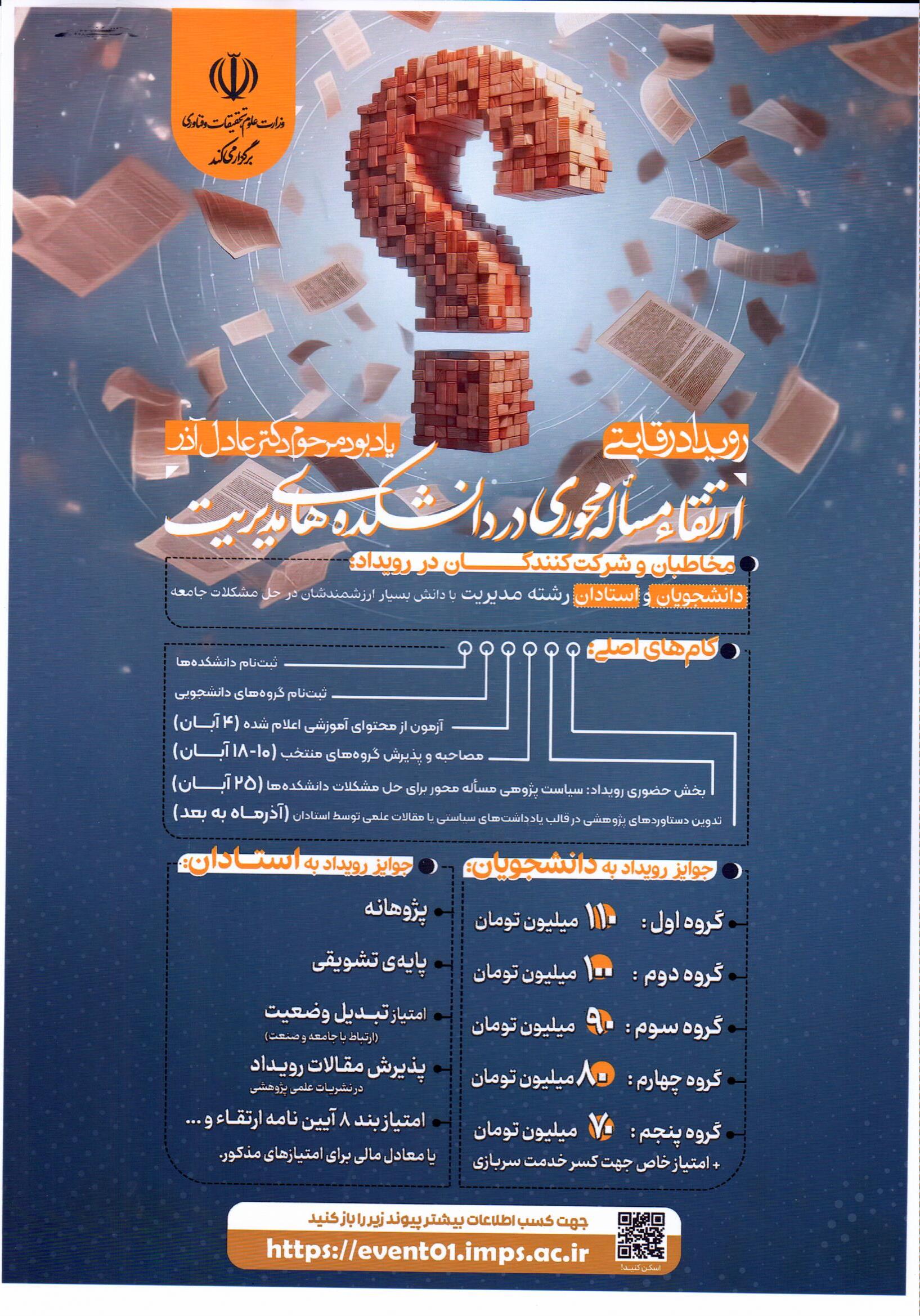 رویداد رقابتی ارتقای مسئله محوری در دانشکده‌های مدیریت